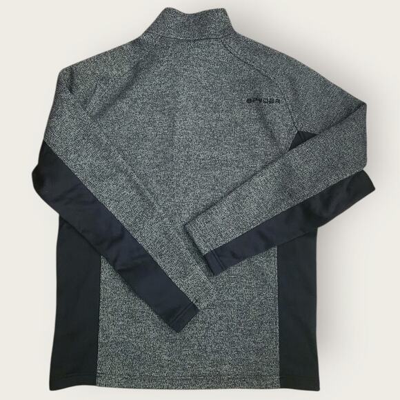 Spyder 1/4 Zip Sweater Men's Sz XL Black/Gray Pullover Performance Embroider NWT - Picture 2 of 7